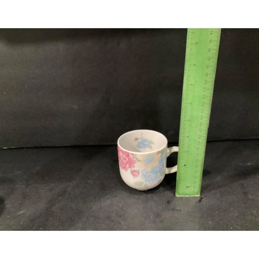 Tienshan Stoneware Floral Tea‎ Coffee Cups Set Of 2
